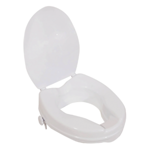 Raised toilet seat with lid