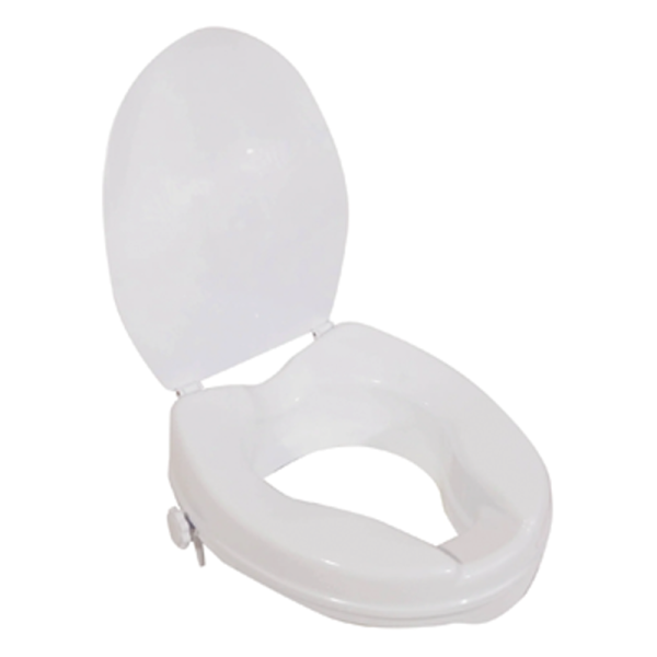 Raised toilet seat with lid